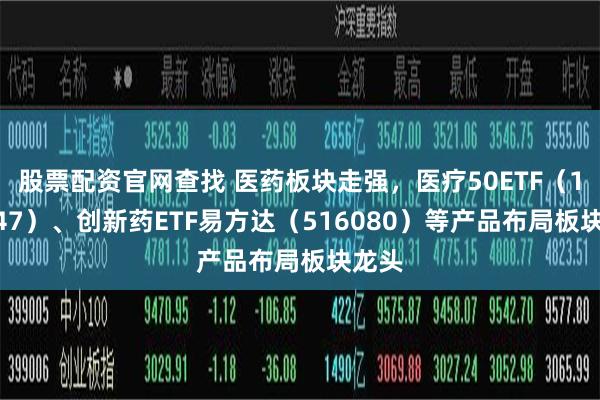 股票配资官网查找 医药板块走强，医疗50ETF（159847）、创新药ETF易方达（516080）等产品布局板块龙头