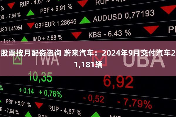 股票按月配资咨询 蔚来汽车：2024年9月交付汽车21,181辆