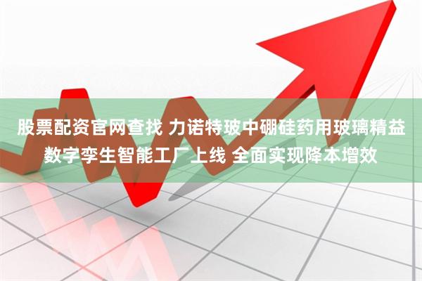 股票配资官网查找 力诺特玻中硼硅药用玻璃精益数字孪生智能工厂上线 全面实现降本增效